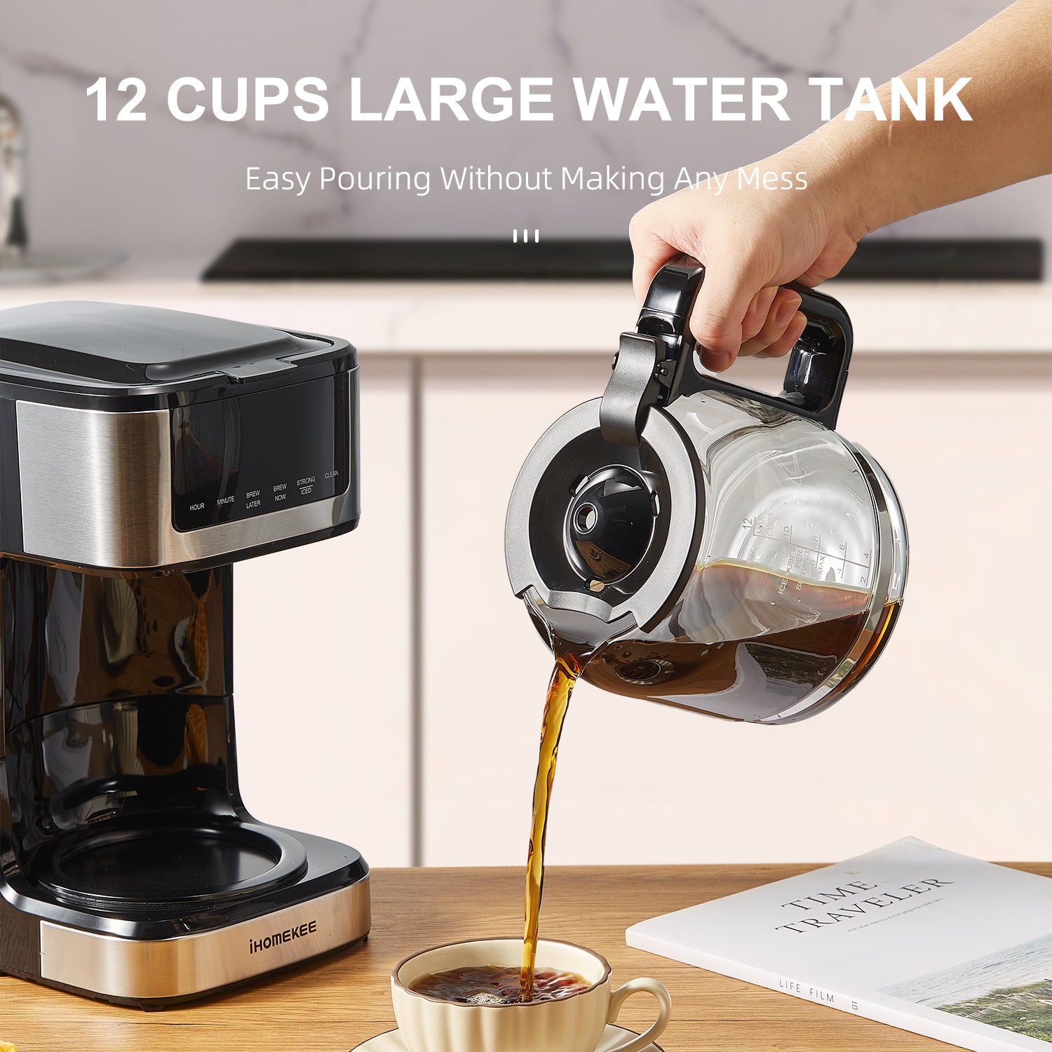 12 Cup Programmable Coffee Maker, Touch Screen & Iced Coffee