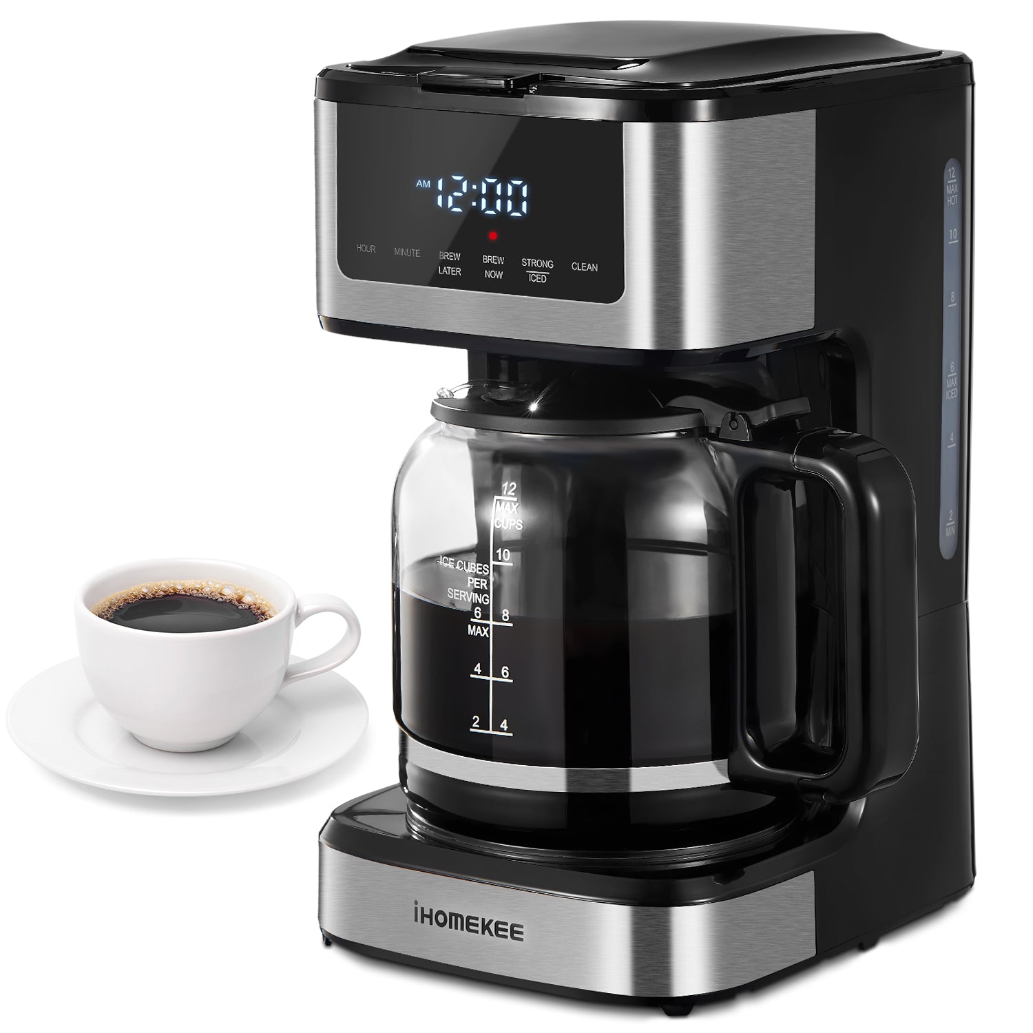 12 Cup Programmable Coffee Maker, Touch Screen & Iced Coffee