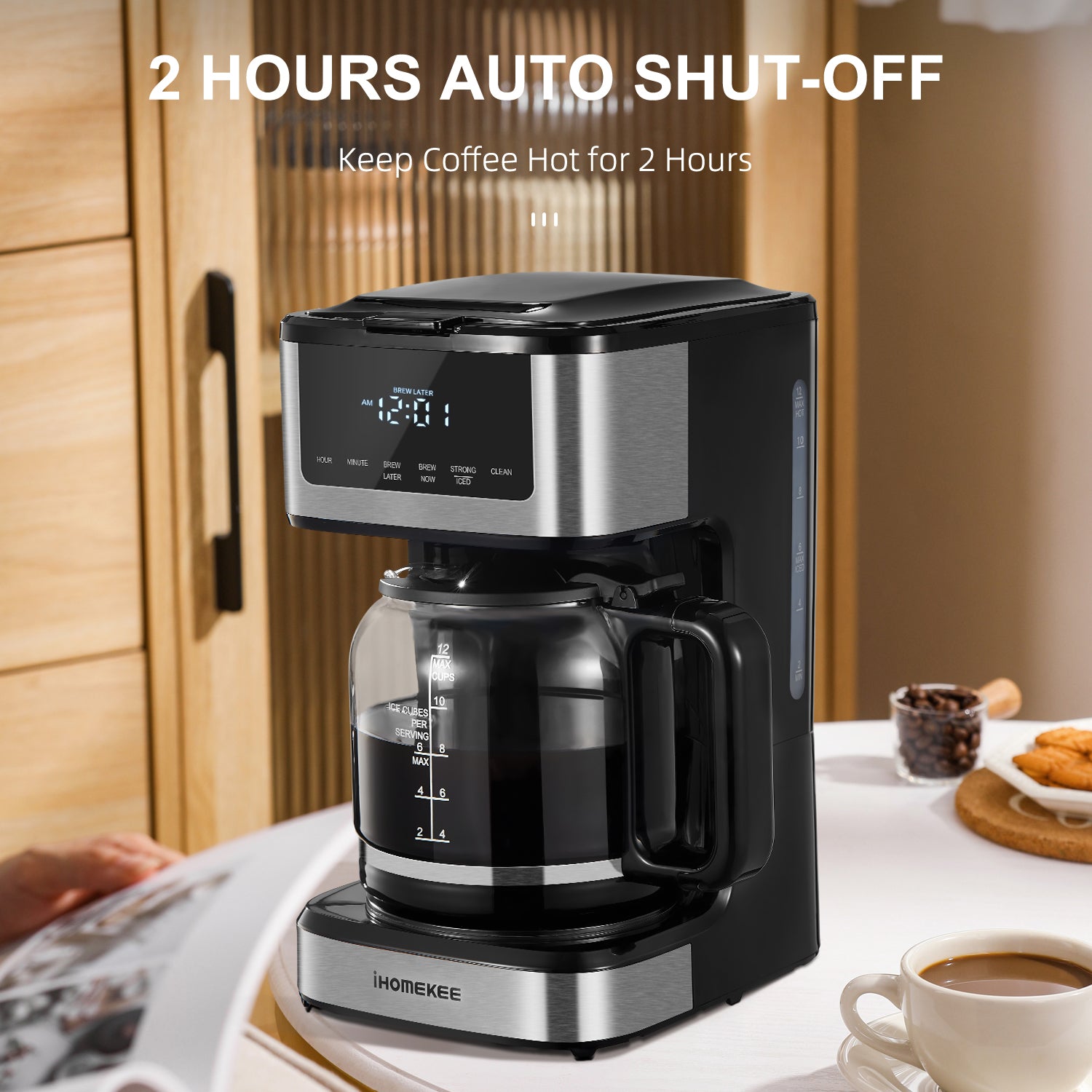 12 Cup Programmable Coffee Maker, Touch Screen & Iced Coffee